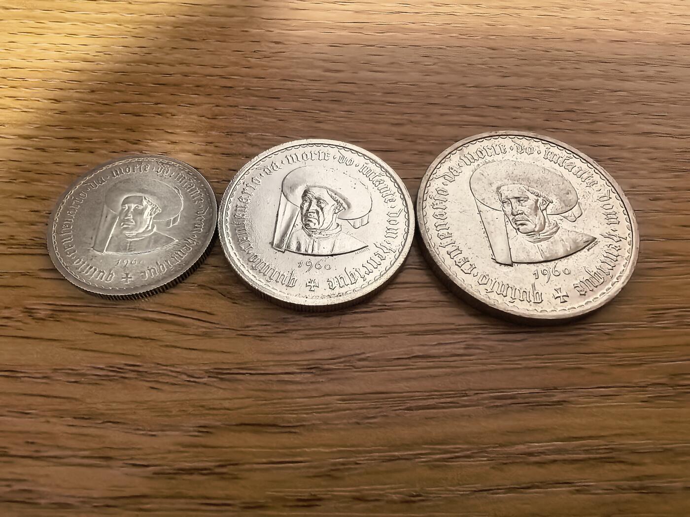 长老汇蛇年精选第七十五场拍卖 1960葡萄牙亨利王子逝世500周年5+10+20埃斯库多斯银币3枚套，7+12.5+21克，800银