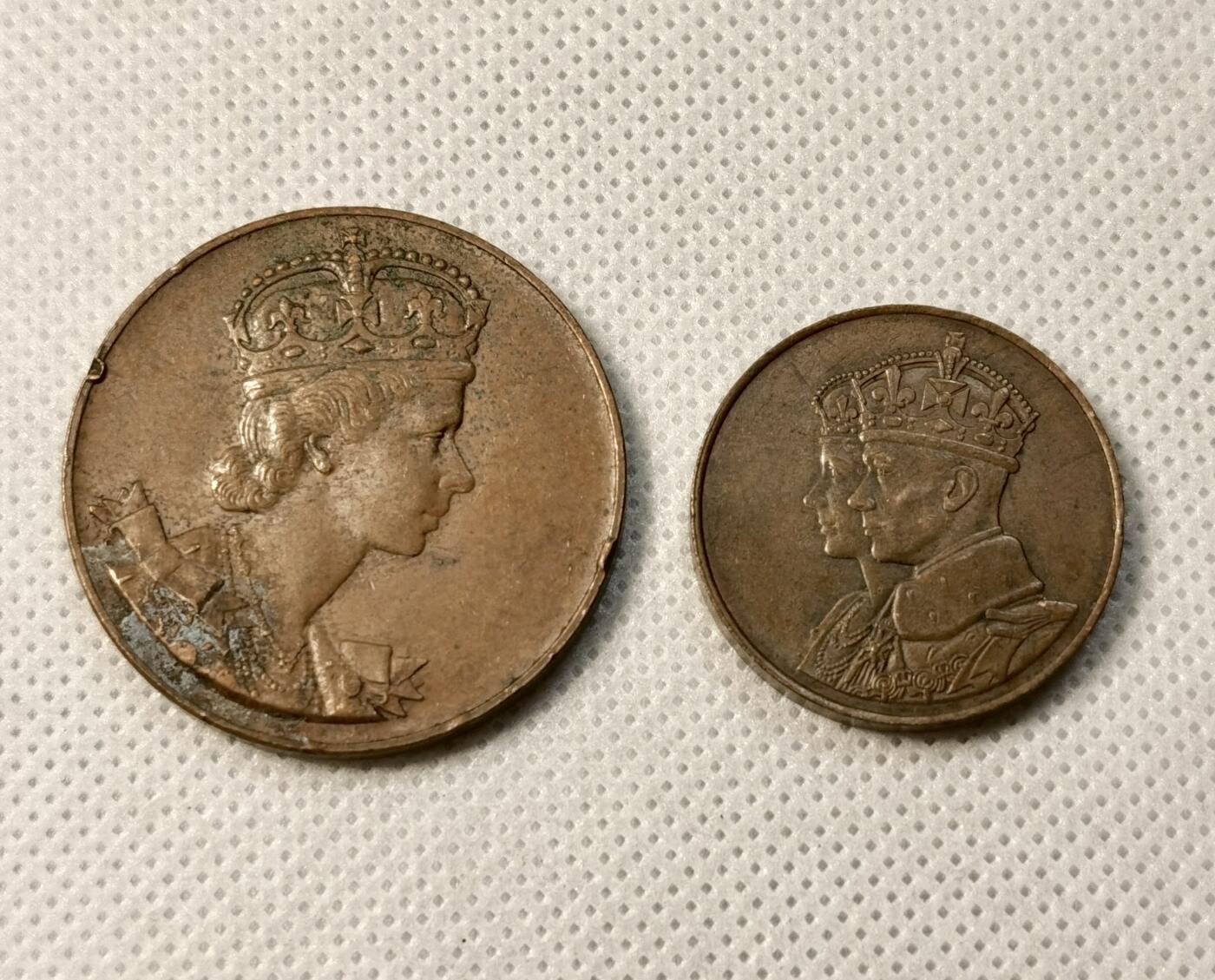 甄臻铺-世界币章拍卖（第40期）送拍享返佣金等优惠多多 小铜章2枚 1939 乔治六世访问加拿大纪念& 1953伊丽莎白二世加冕纪念