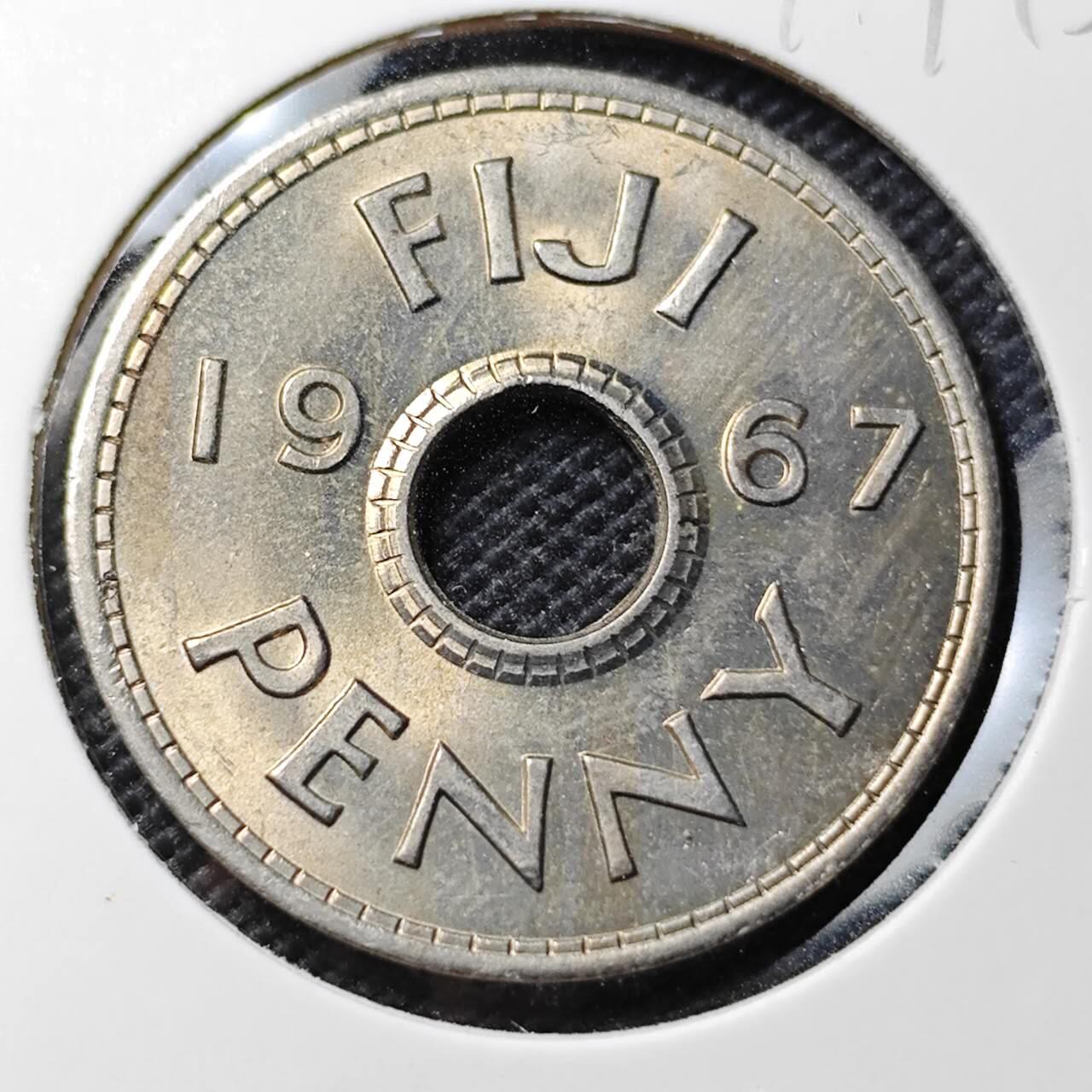 KK钱币收藏小铺  第374场  2月预留时间 周末发货  1967斐济1便士 好品