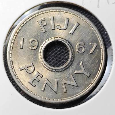 KK钱币收藏小铺  第374场  2月预留时间 周末发货 -  1967斐济1便士 好品