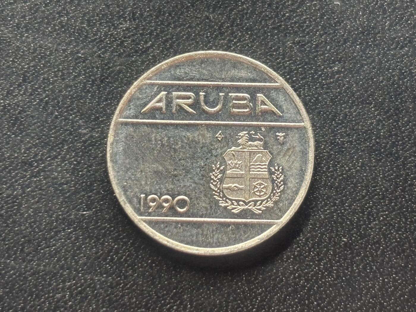 邮泉阁限时拍卖第三十六场 美洲硬币专场（硬币在国外。请付邮费6元。） 阿鲁巴1990年25分