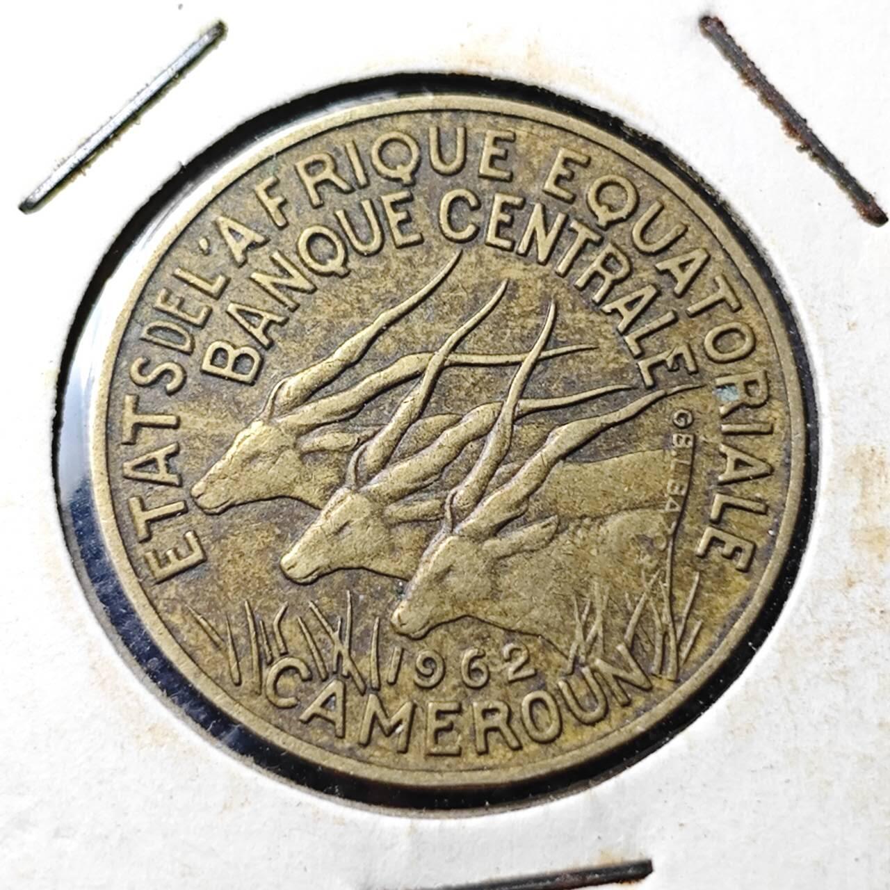 KK钱币收藏小铺  第374场  2月预留时间 周末发货  1962喀麦隆10法郎