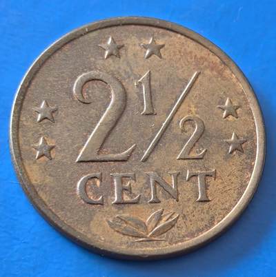 外国优质老铜币银币，周六九点倒数截拍，满百包邮，可寄存半年，喜欢朋友微信扫描二维码可直接参拍 - 荷属安德烈斯1977年2.5分