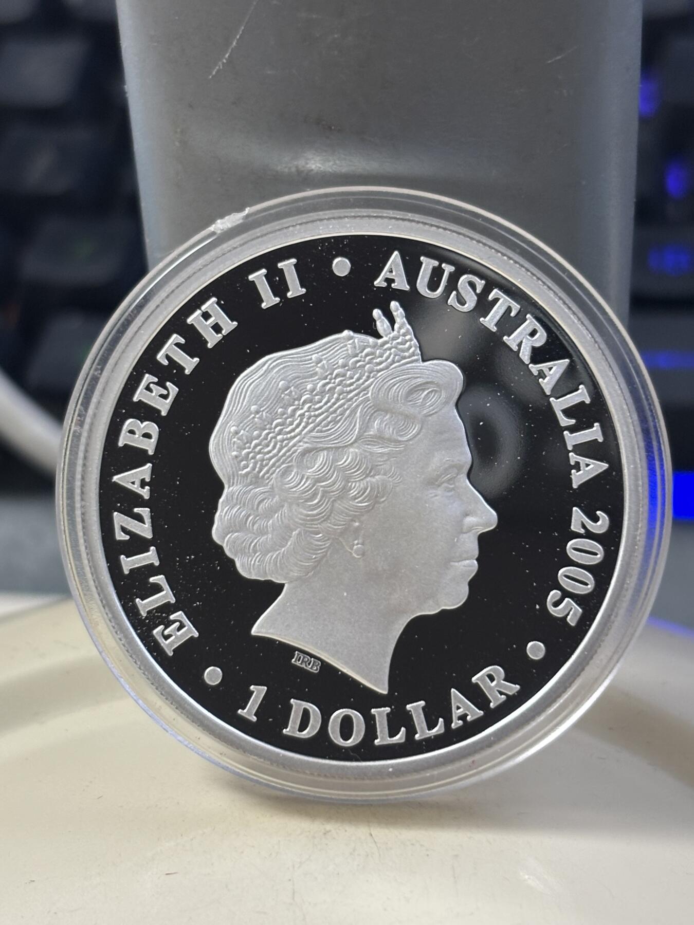 第182期拍卖 澳大利亚2005年基林科科斯领地50周年彩色银币，999银，1盎司