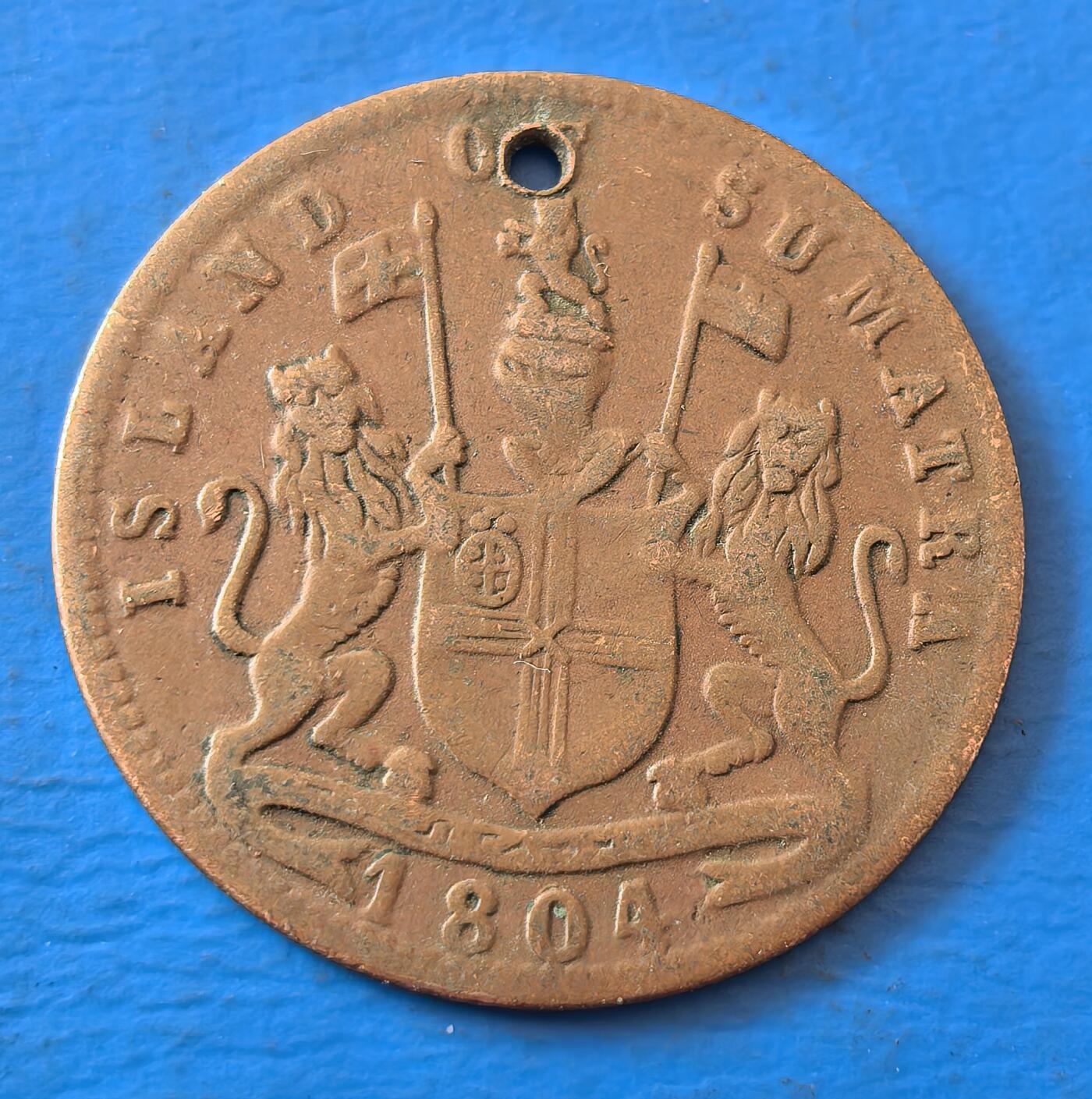 外国优质老铜币银币，周六九点倒数截拍，满百包邮，可寄存半年，喜欢朋友微信扫描二维码可直接参拍 苏门答腊1804年老铜币