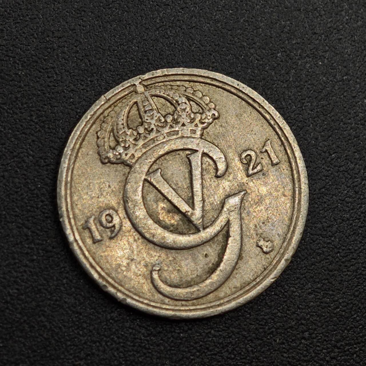 【淘币小摊】实时拍第八百零一拍   散币场   满百包邮可预留二周 每周一统一发货   瑞典1921年10欧尔镍币