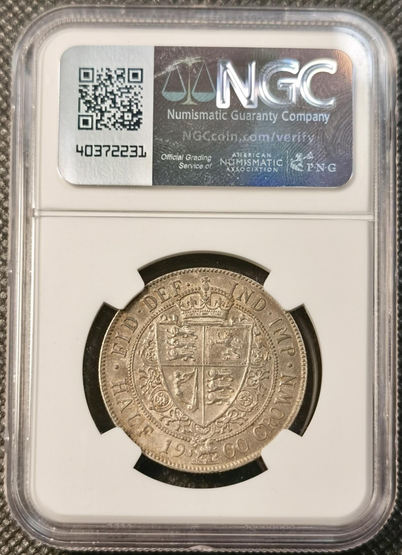 甄臻铺-世界币章拍卖（第40期）送拍享返佣金等优惠多多 NGC-AU55 英国1900年维多利亚女王披纱半克朗银币 状态很好 低评了