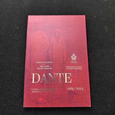 【全场包邮】纯粹捡漏拍479场（免费代拍第16场） - 圣马力诺2015年2欧元文学家但丁·阿利格伊诞生750周年官方卡装纪念币