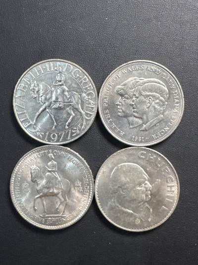 ❤️【币观天下】❤️ 第331期钱币拍卖- 2025.11.21周五晚上6点半场-长期征集拍品 - 英国克朗币4枚一组