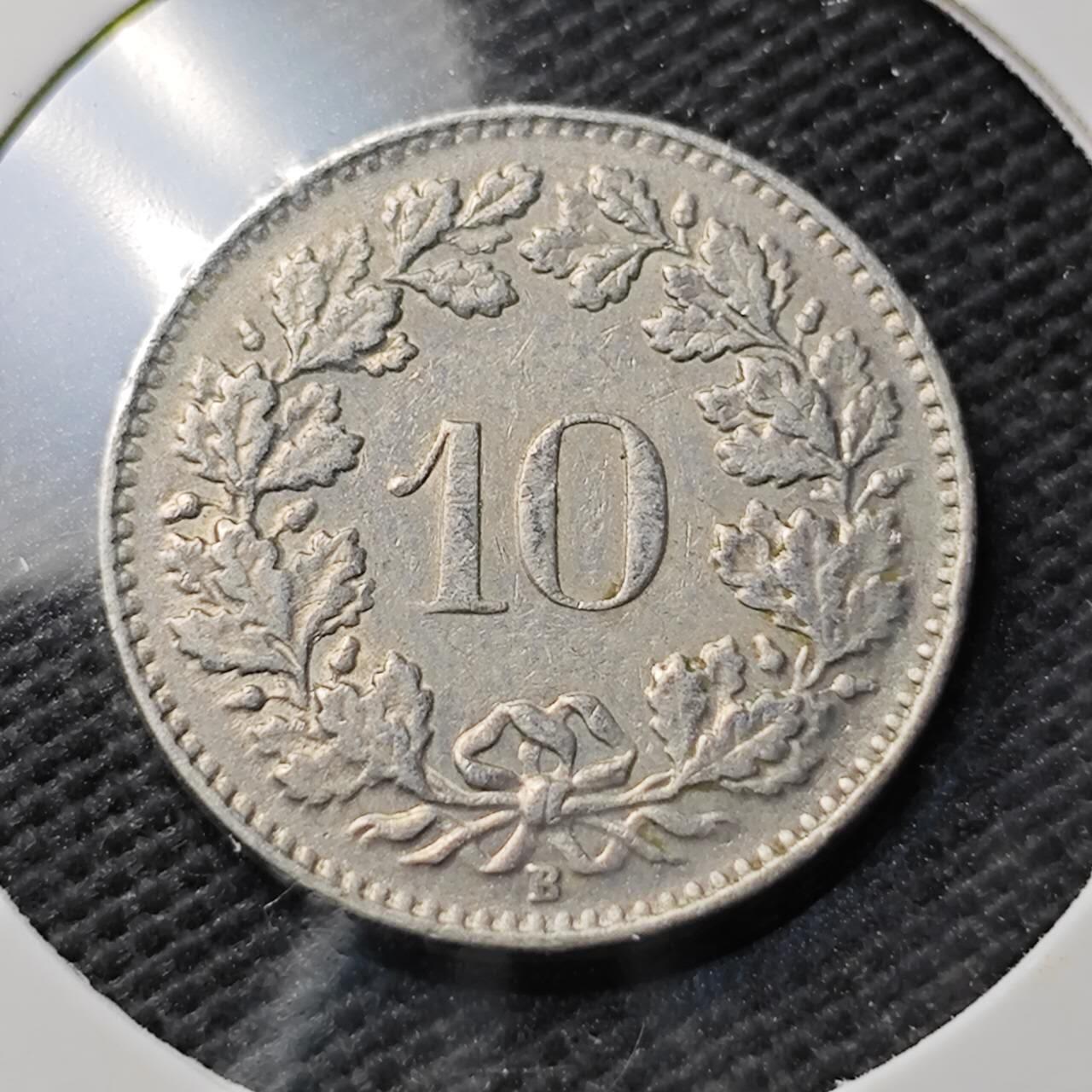 KK钱币收藏小铺  第374场  2月预留时间 周末发货  1955瑞士10分