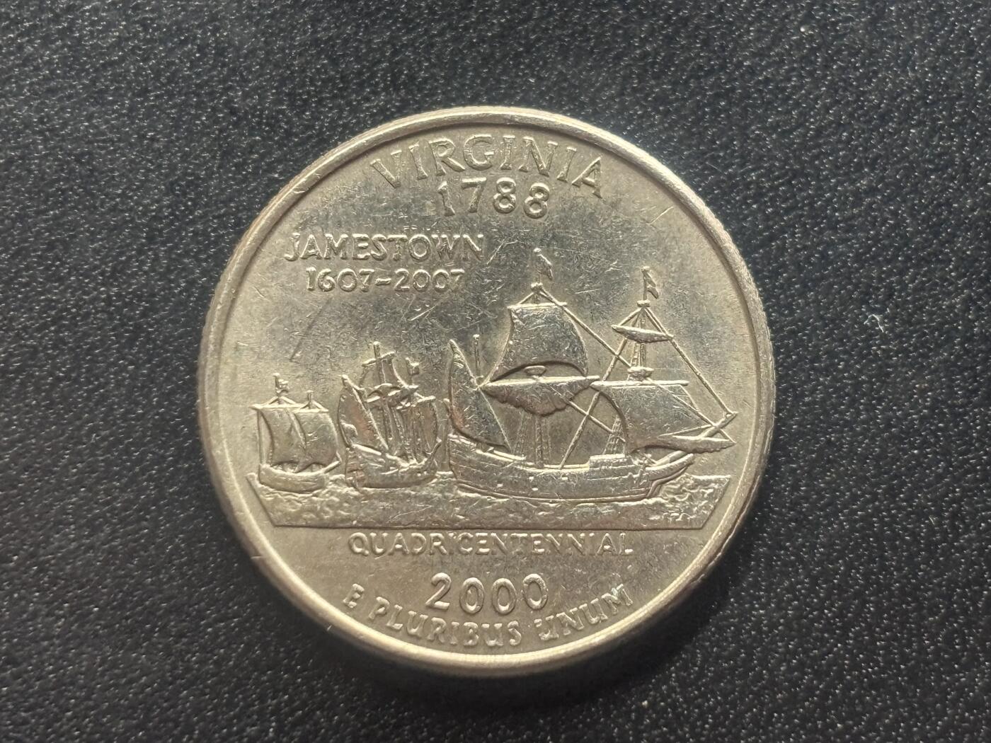 邮泉阁限时拍卖第三十六场 美洲硬币专场（硬币在国外。请付邮费6元。） 美国2000年¼美元纪念币P版