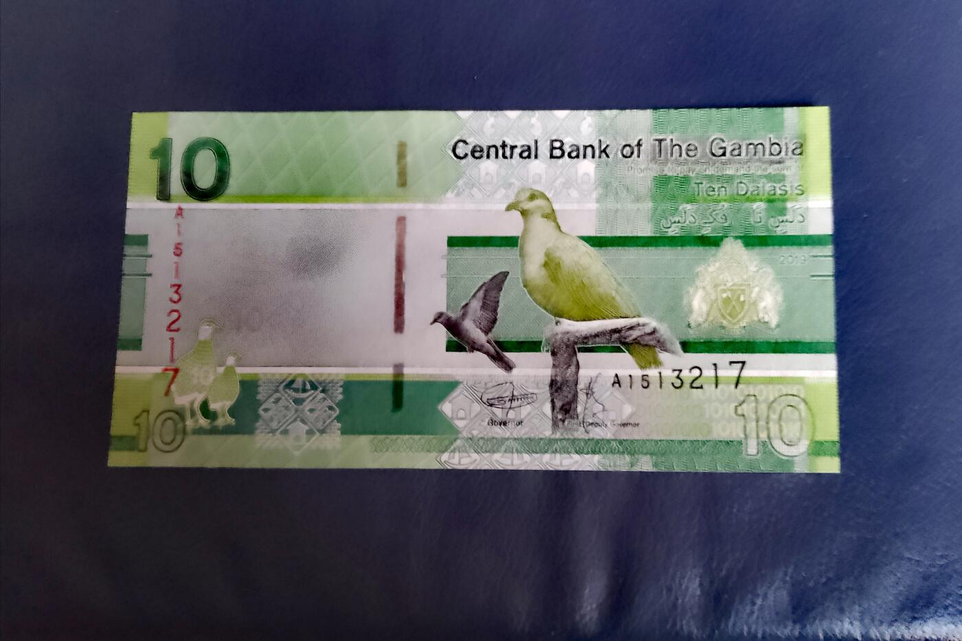 全新冈比亚2019年A冠5、10、20、50、100、200达拉西靓品纸币6枚一组