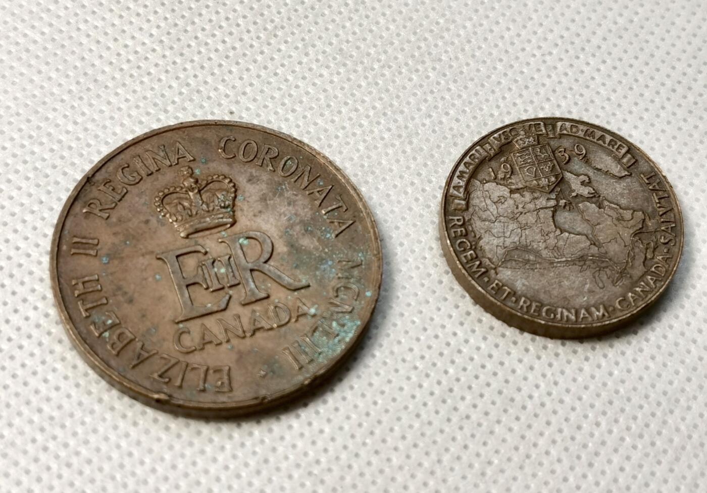 甄臻铺-世界币章拍卖（第40期）送拍享返佣金等优惠多多 小铜章2枚 1939 乔治六世访问加拿大纪念& 1953伊丽莎白二世加冕纪念