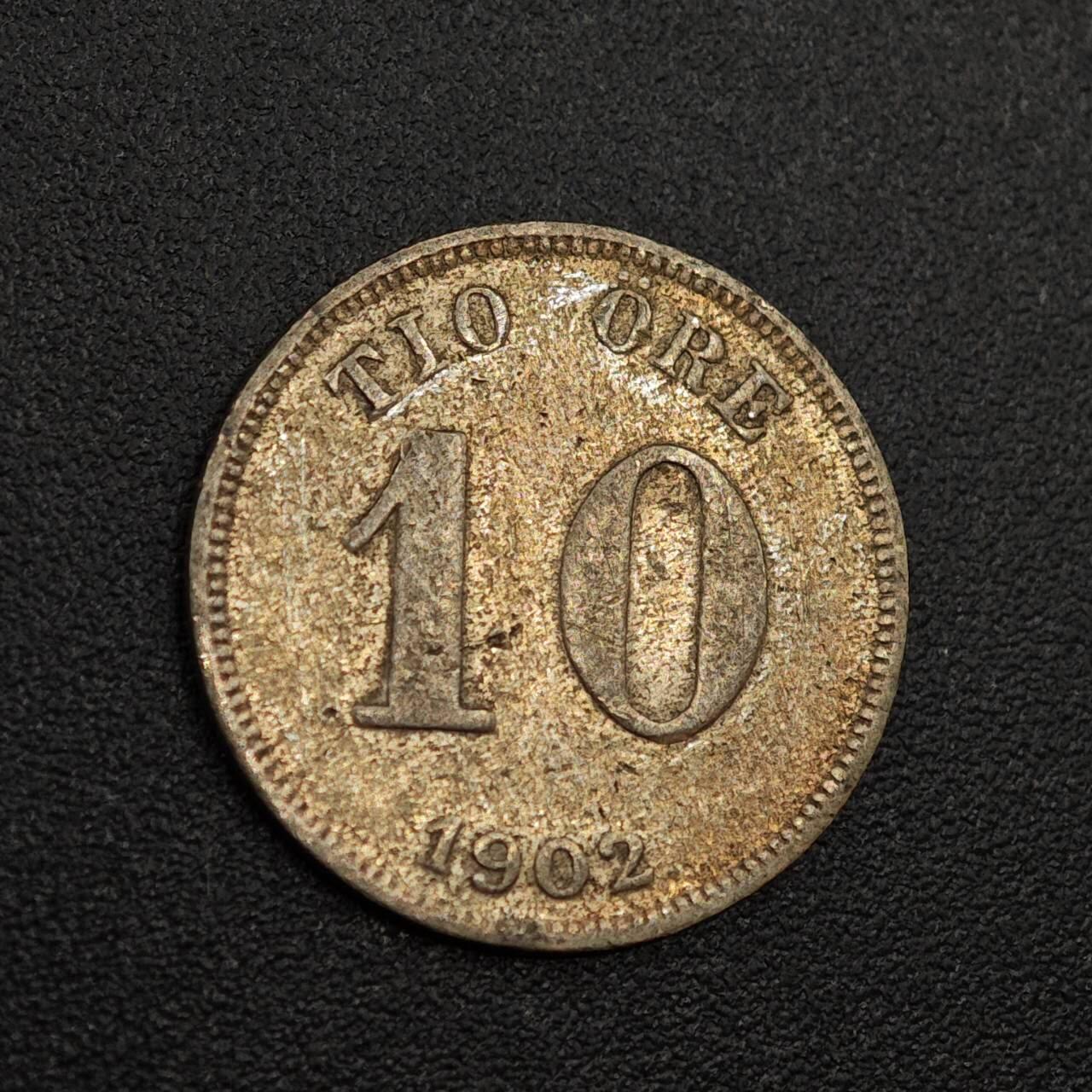 【淘币小摊】实时拍第八百零一拍   散币场   满百包邮可预留二周 每周一统一发货   瑞典1902年10欧尔银币