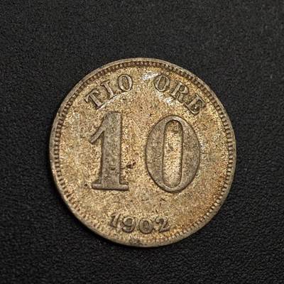 【淘币小摊】实时拍第八百零一拍   散币场   满百包邮可预留二周 每周一统一发货   - 瑞典1902年10欧尔银币