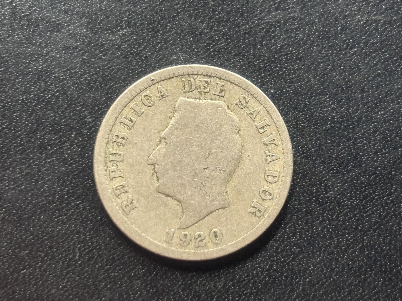 邮泉阁限时拍卖第三十六场 美洲硬币专场（硬币在国外。请付邮费6元。） 萨尔瓦多1920年5分