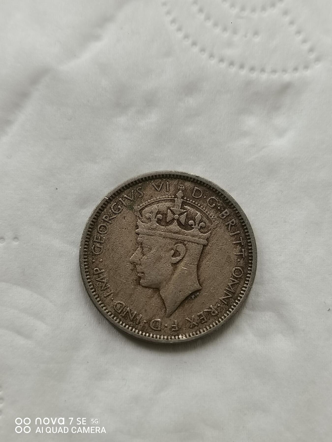 外国钱币 43年英属西非3便士