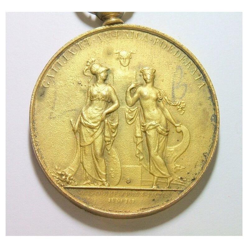 【光边】法国路易十八+女神站像 高浮雕精制大镀金章 48MM  鎏金工艺（蘸金粉）金层要厚