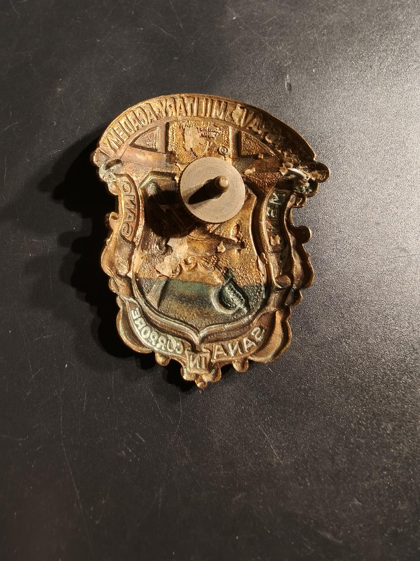 老王徽章第164期 美国哈格瑞夫军事学院大檐帽帽徽     