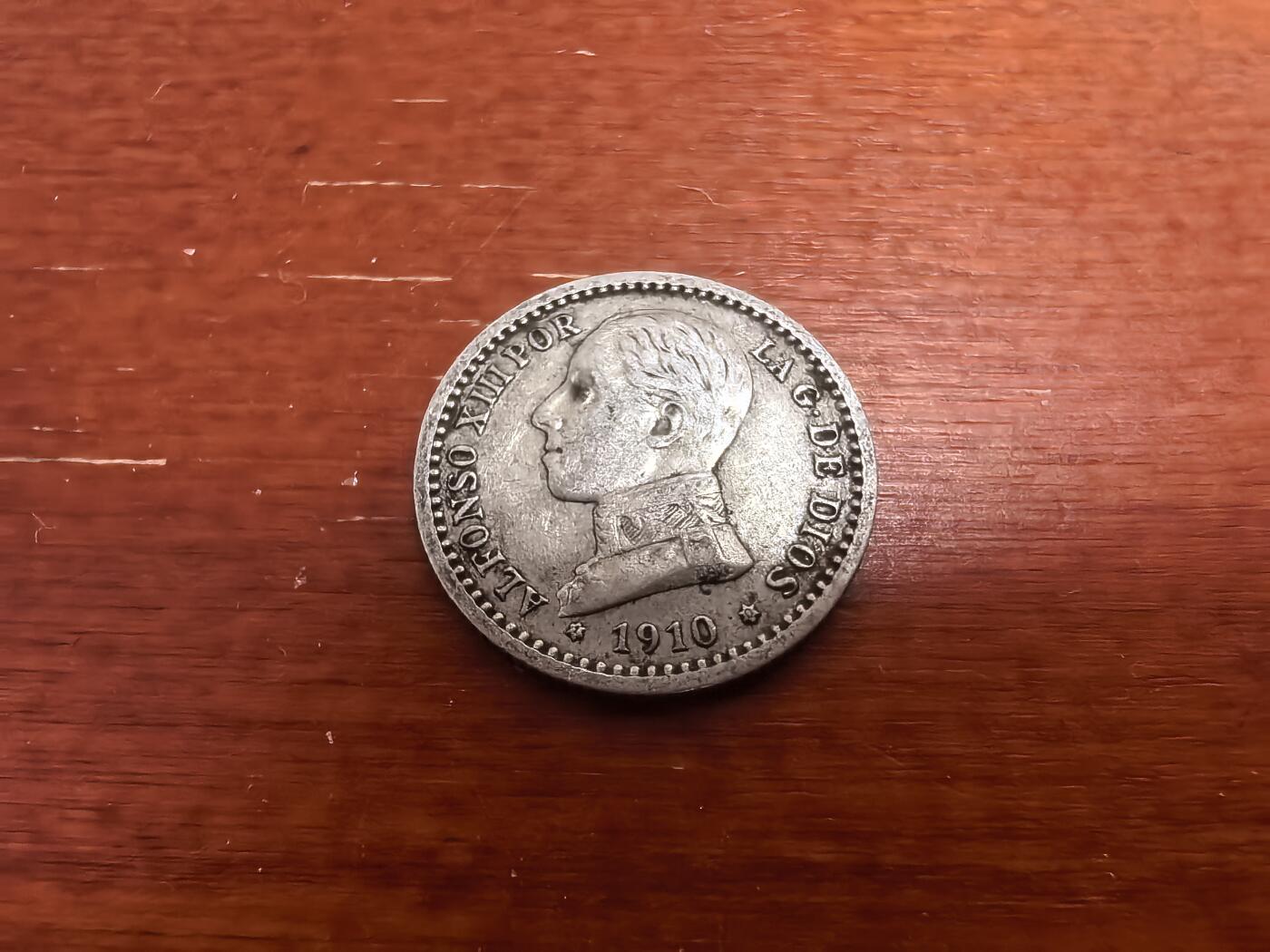 长老汇蛇年精选第七十五场拍卖 1910西班牙阿方索十三世50分银币，2.5克835银