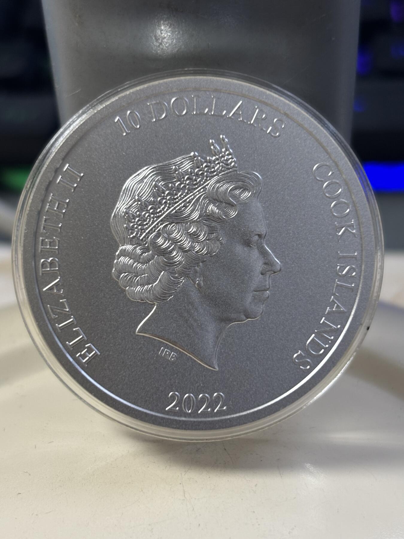 第182期拍卖 库克群岛2022年超高浮雕岩石2盎司纪念银币，999银，发行量1777枚