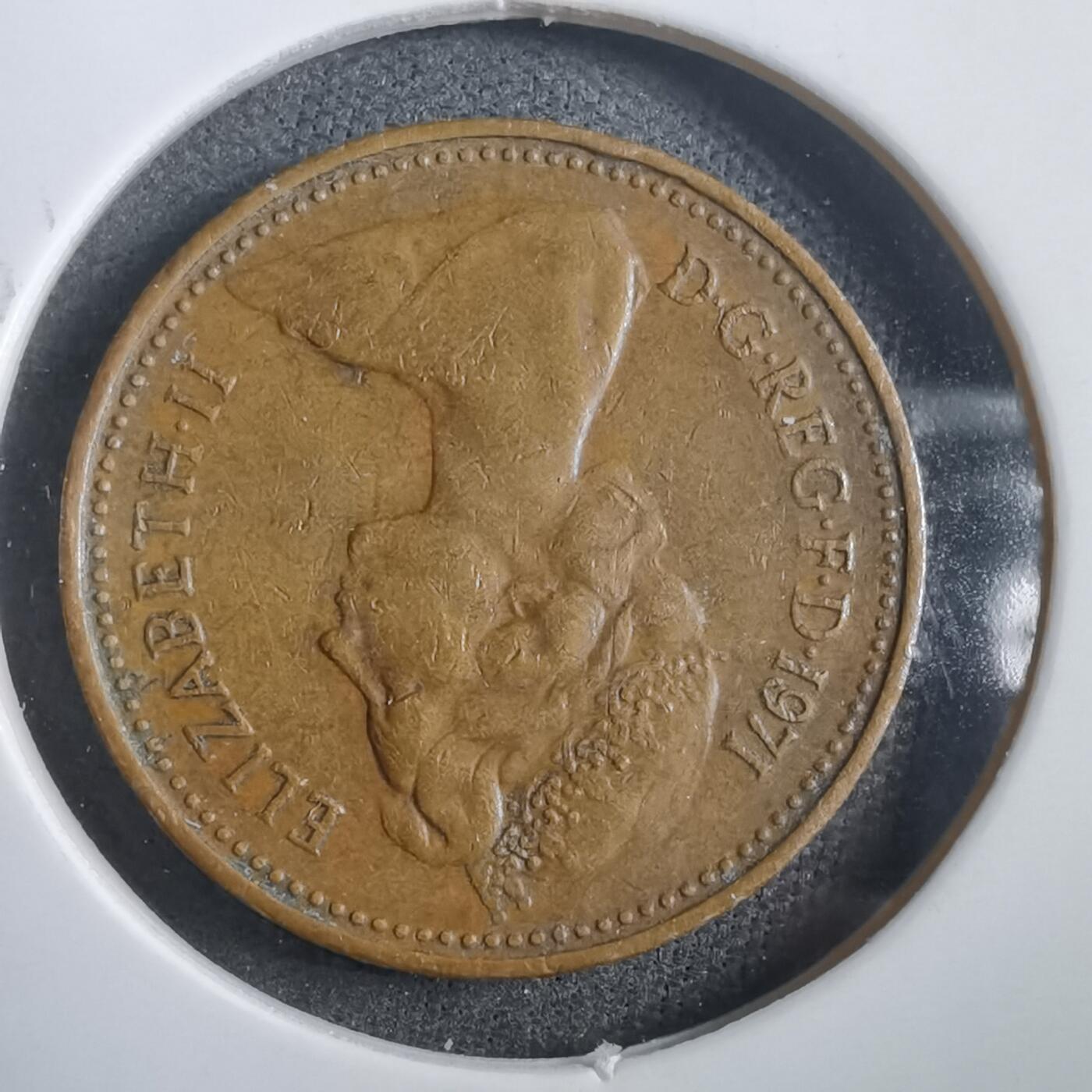 沼泽如烟--第908场 英国1971年1便士