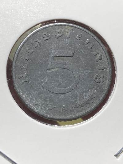 2025年第一百三十一场(总第一百五十七场）外国好品纸夹散币场(免佣金) - 德意志第三帝国1942年5芬尼(A标，柏林造)