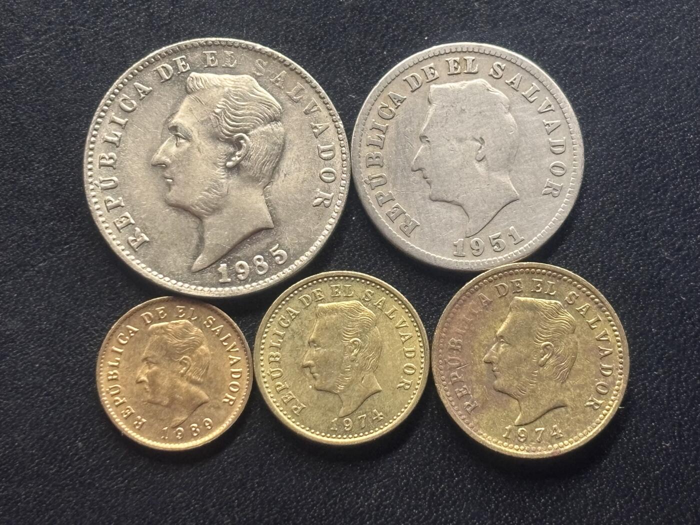 邮泉阁限时拍卖第三十六场 美洲硬币专场（硬币在国外。请付邮费6元。） 萨尔瓦多5枚