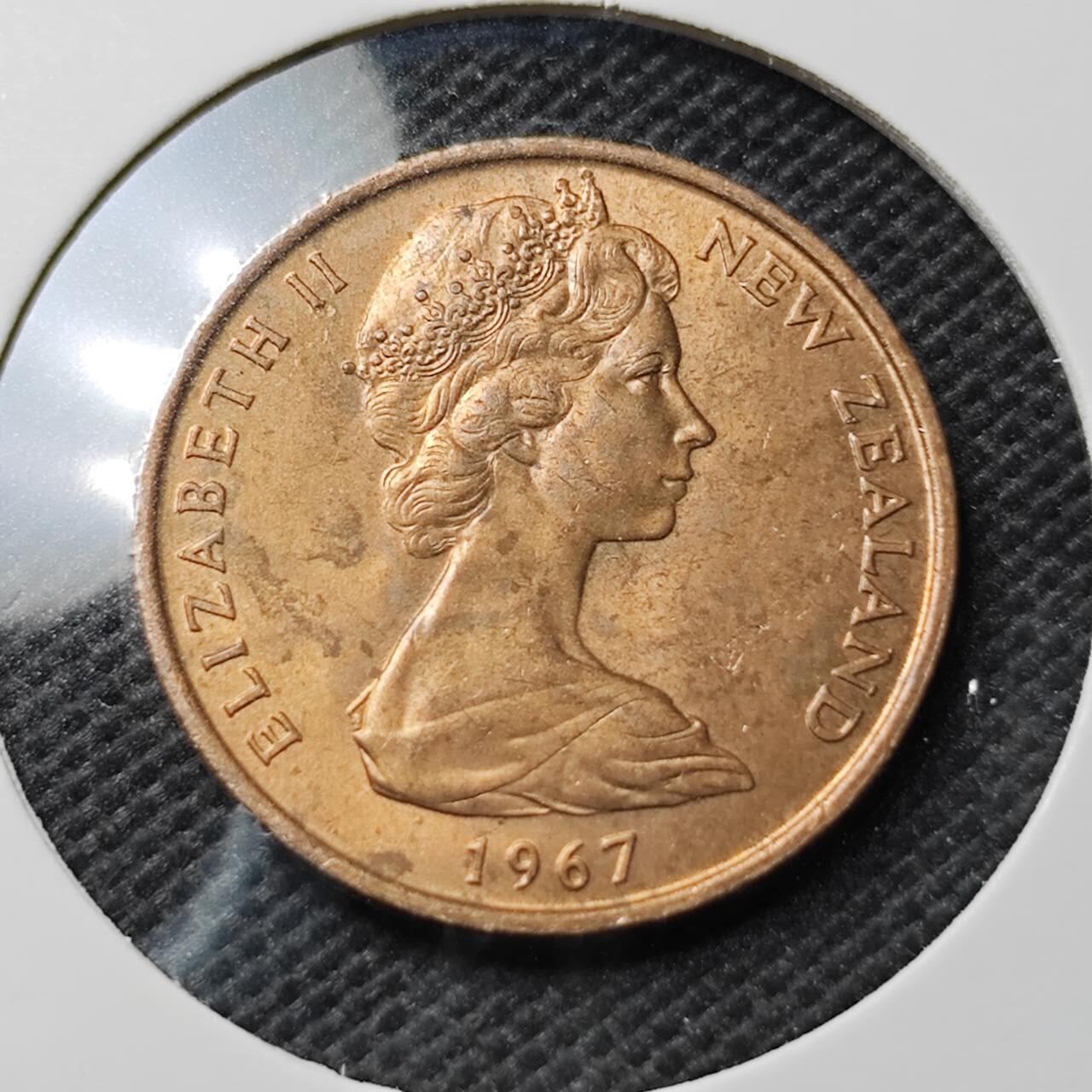 KK钱币收藏小铺  第374场  2月预留时间 周末发货  1967新西兰2分铜币