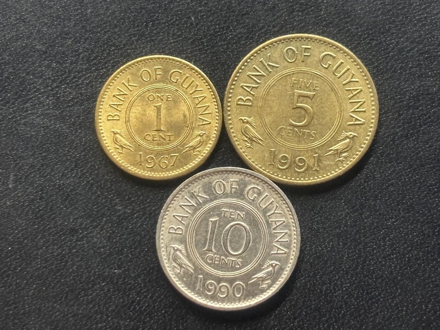 邮泉阁限时拍卖第三十六场 美洲硬币专场（硬币在国外。请付邮费6元。） 圭亚那3枚