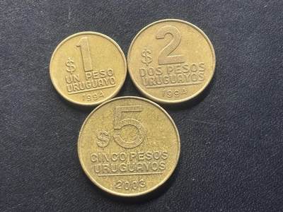邮泉阁限时拍卖第三十六场 美洲硬币专场（硬币在国外。请付邮费6元。） - 乌拉圭3枚