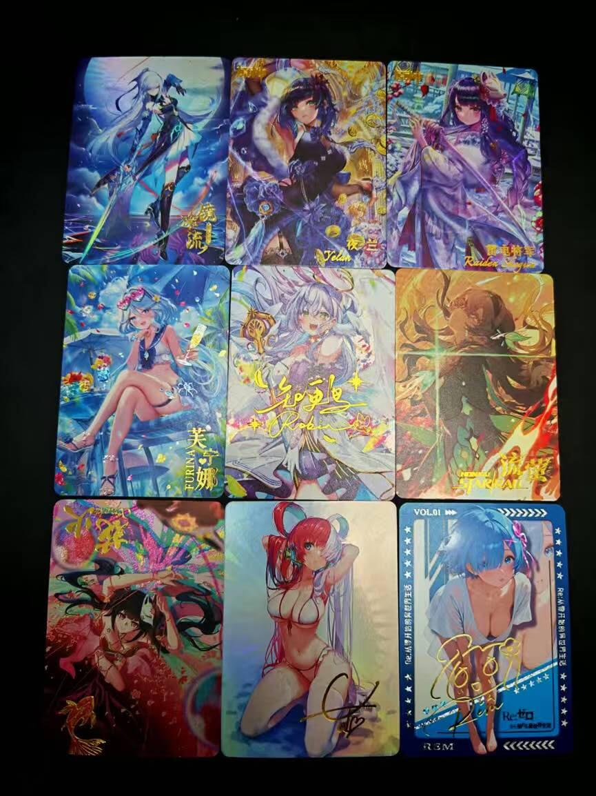 龙虎卡牌六四场 （无佣金，周六结拍，欢迎送拍） 彩闪9张 米哈游妹卡（带盒）