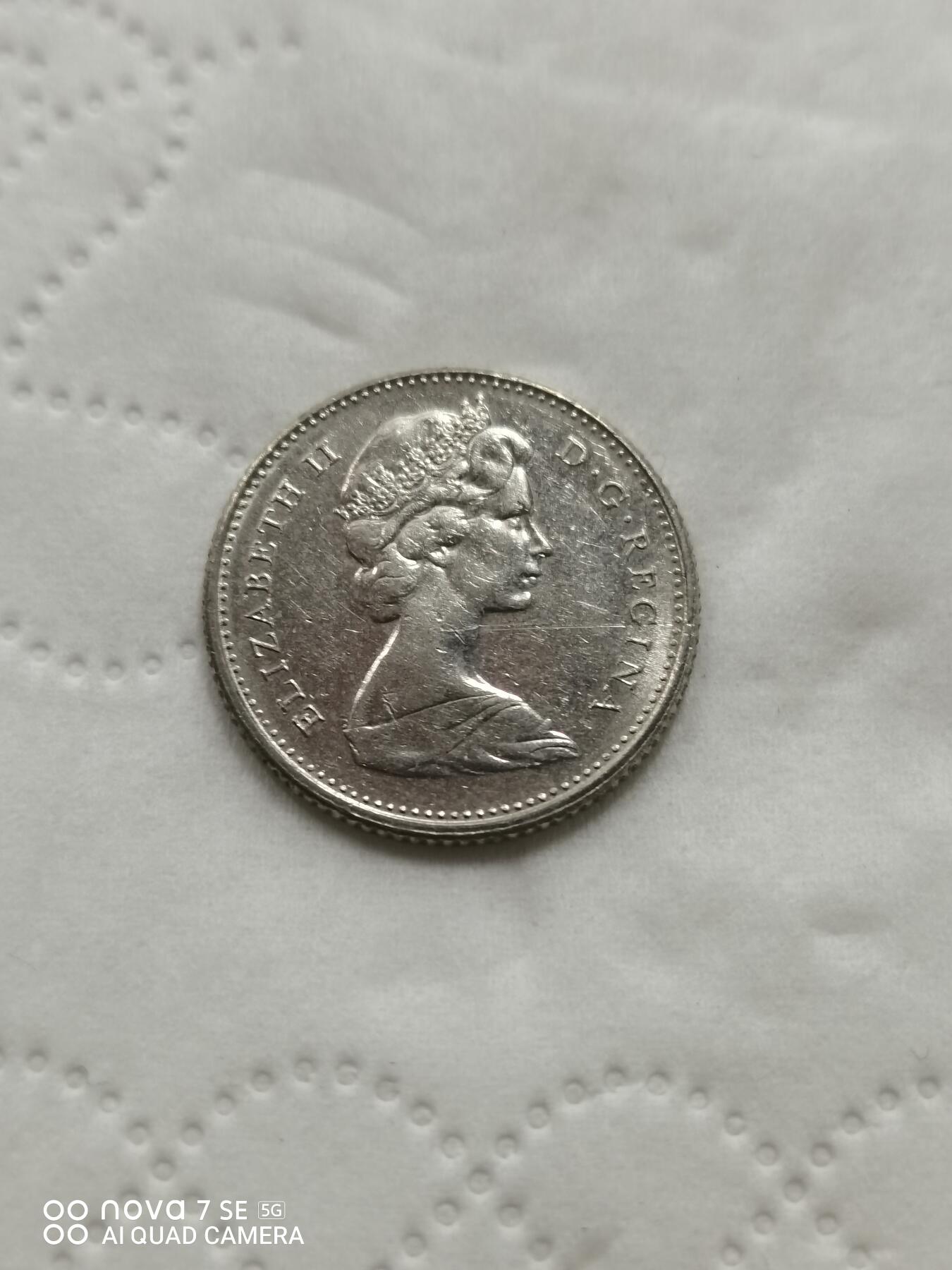 外国钱币 68年加拿大10分帆船