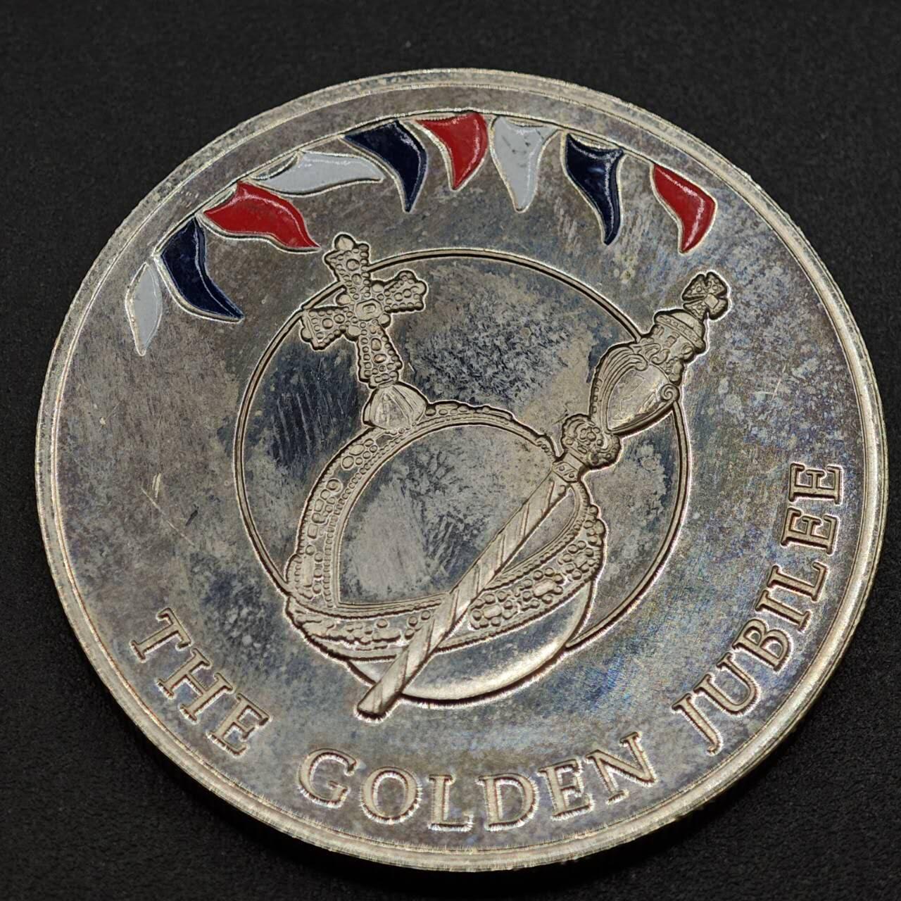 【淘币小摊】实时拍第八百零一拍   散币场   满百包邮可预留二周 每周一统一发货   福克兰群岛2002年女王登基金禧50便士纪念币