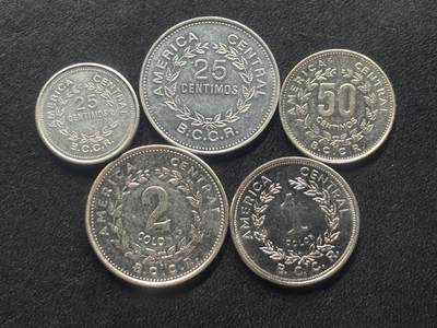 邮泉阁限时拍卖第三十六场 美洲硬币专场（硬币在国外。请付邮费6元。） - 哥斯达黎加1980年代5枚