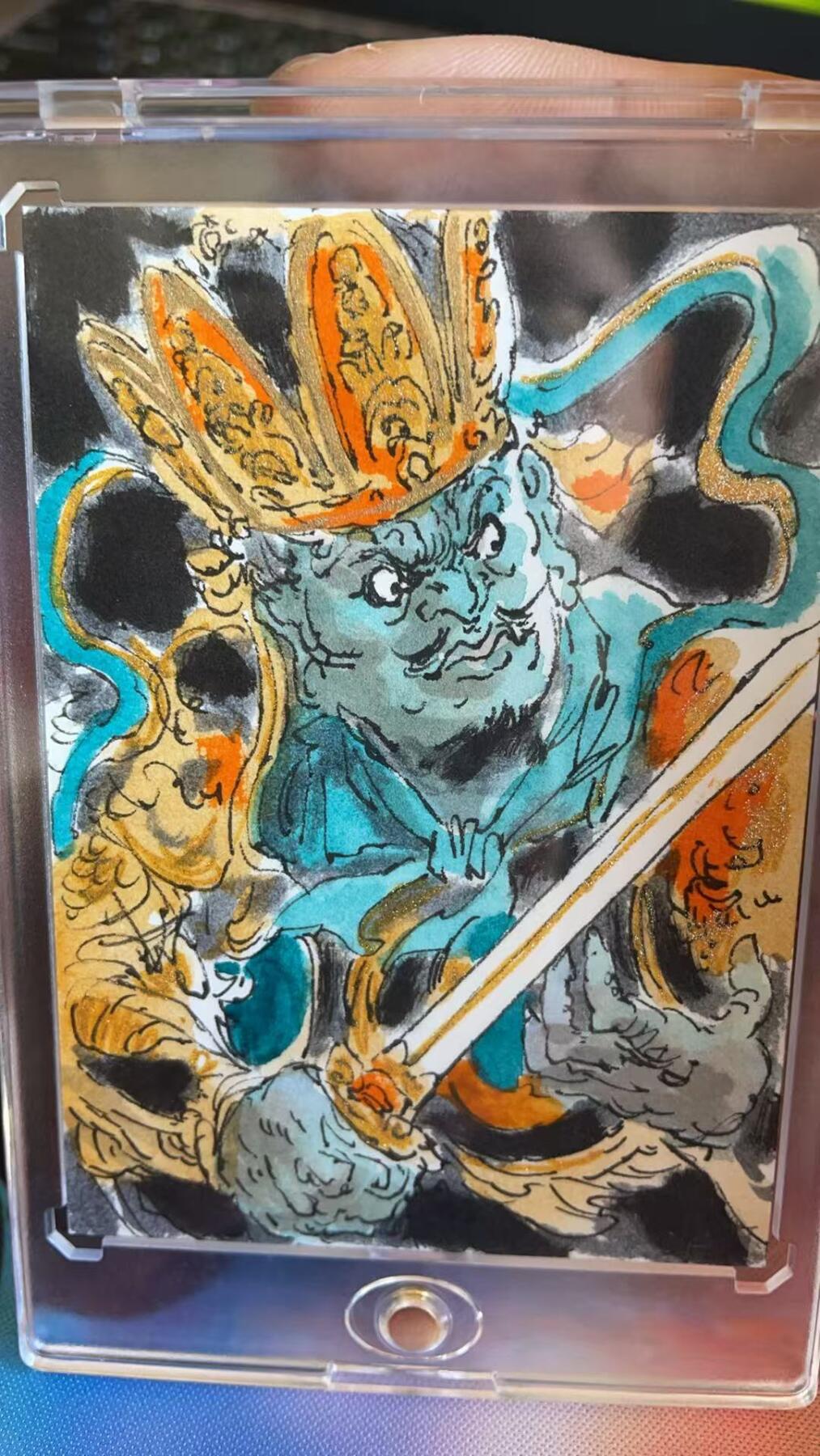 阳大大卡牌拍卖第83期（持续收拍品，周六晚上九点截拍，进群福利早知道） 【手绘卡】一泡手绘 四大天王 增长天王 