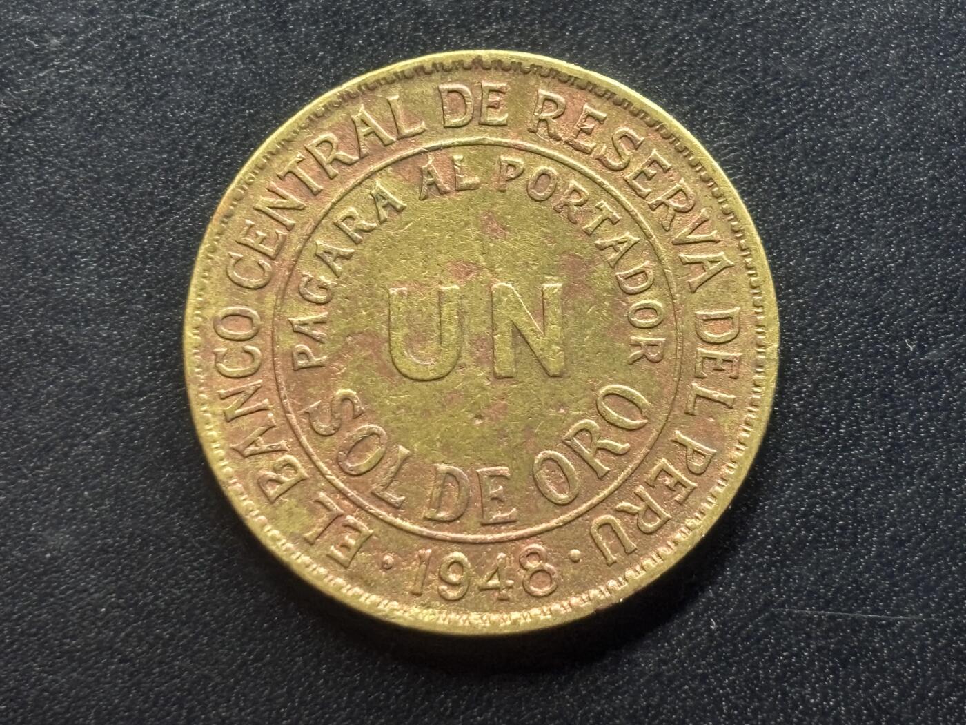 邮泉阁限时拍卖第三十六场 美洲硬币专场（硬币在国外。请付邮费6元。） 秘鲁1948年1索尔