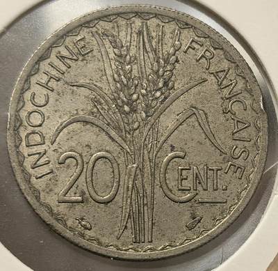 外国优质老铜币银币，周六九点倒数截拍，满百包邮，可寄存半年，喜欢朋友微信扫描二维码可直接参拍 - 法属印支1939年20分双点版