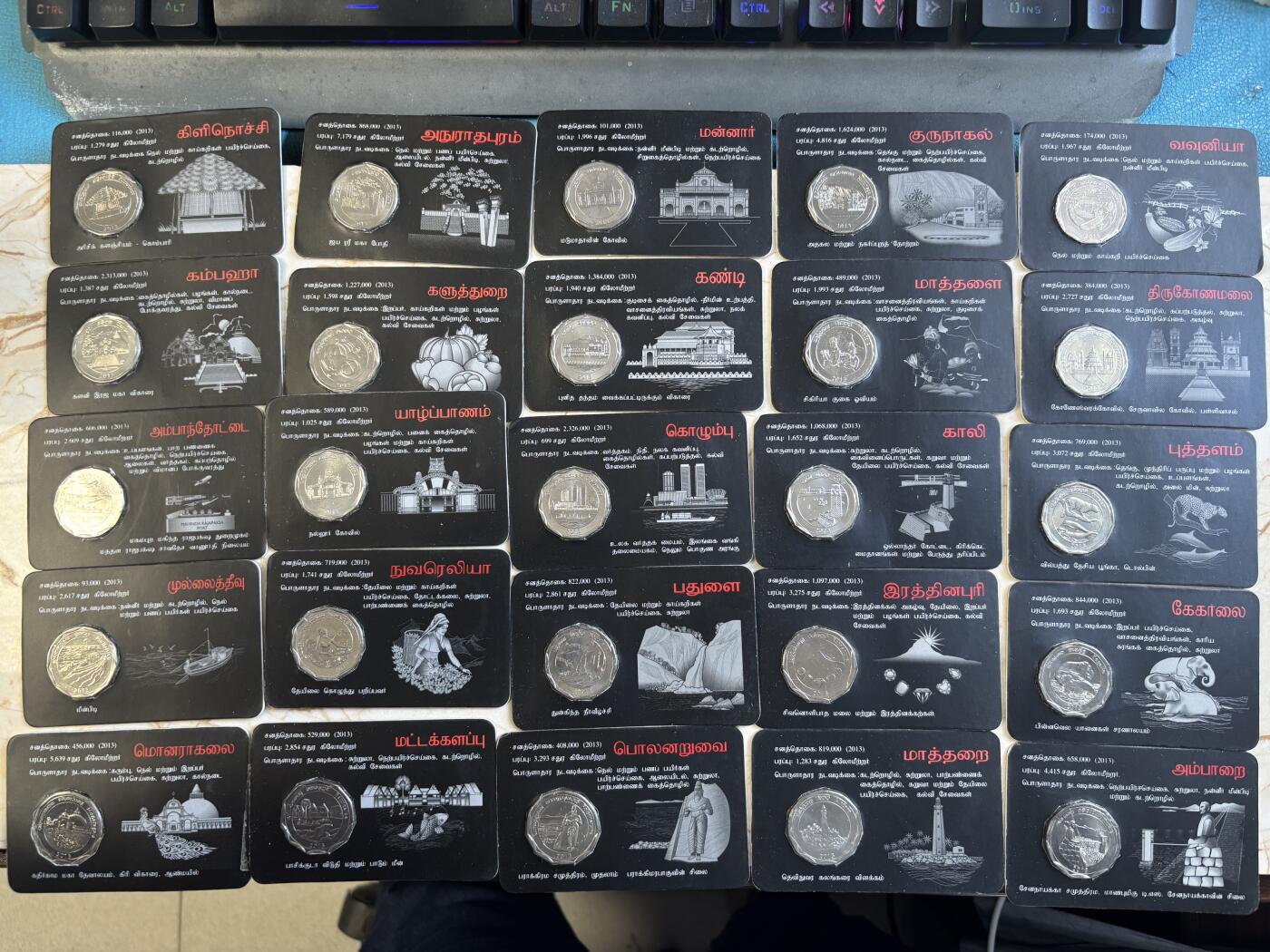 第182期拍卖 2013年斯里兰卡10卢布纪念币套（共25枚）斯里兰卡所有行政区 卡装，单枚在10美元左右