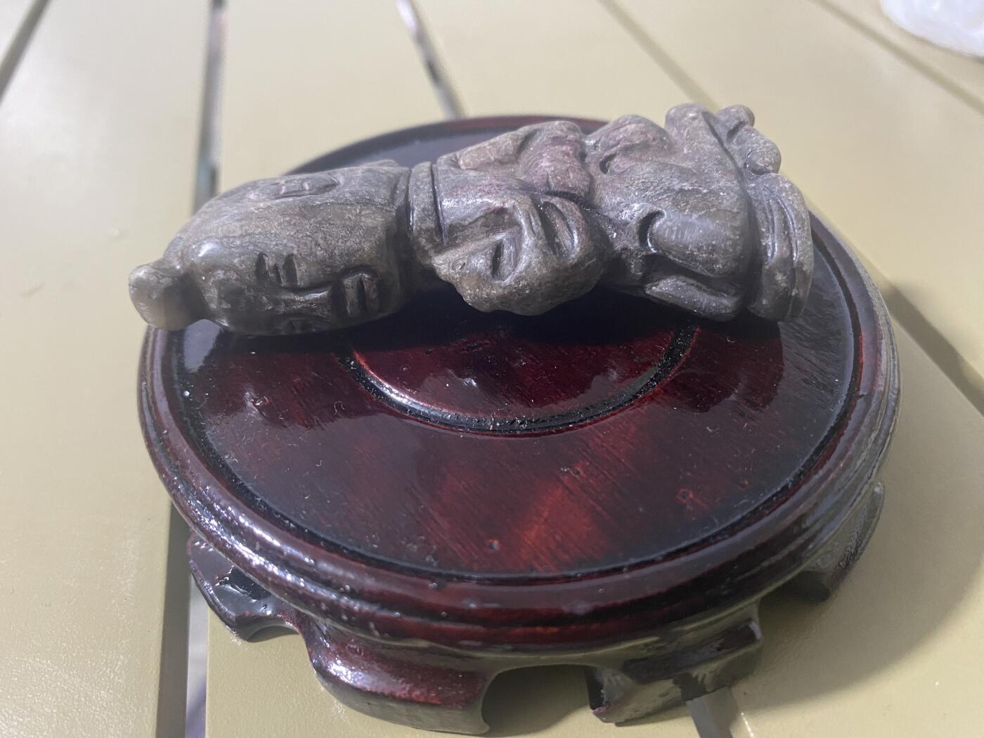 江南站杂项场 老玉雕手把件