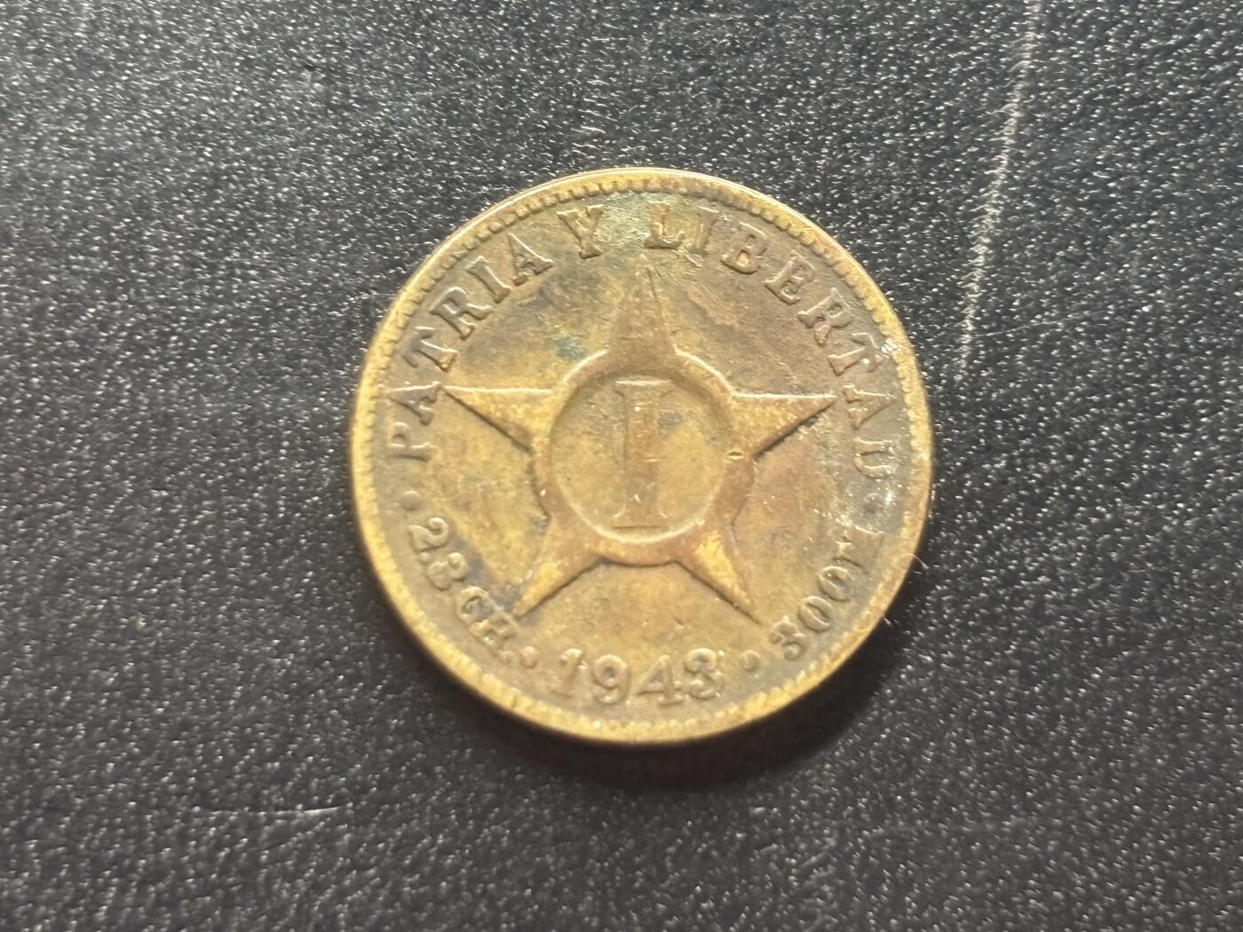 邮泉阁限时拍卖第三十六场 美洲硬币专场（硬币在国外。请付邮费6元。） 古巴1943年1分