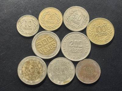 邮泉阁限时拍卖第三十六场 美洲硬币专场（硬币在国外。请付邮费6元。） - 哥伦比亚9枚