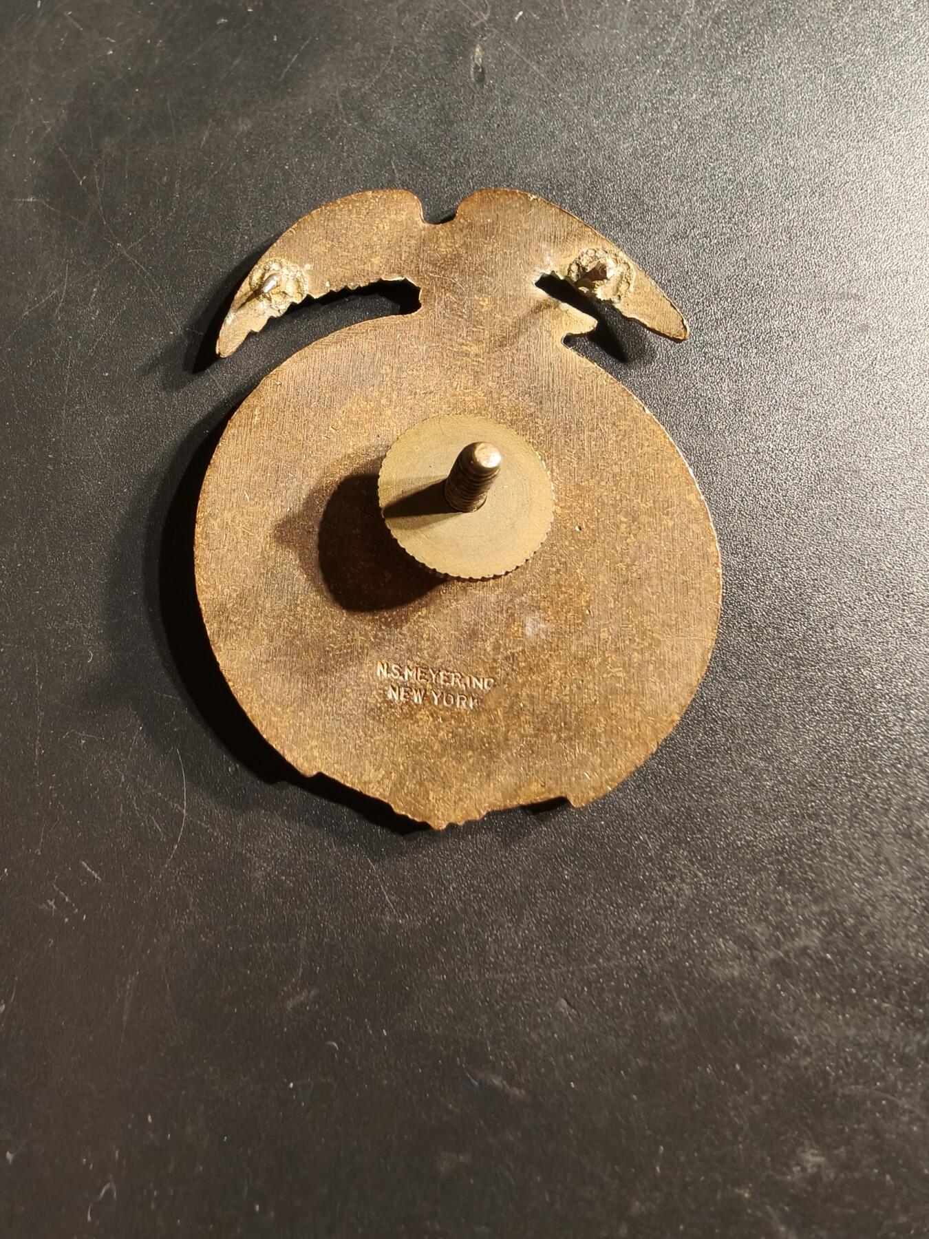 老王徽章第164期  美国卡斯尔高地军事学院大檐帽帽徽      学院于1902年创立，1986年关闭