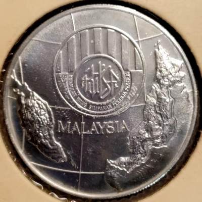 长老汇蛇年精选第七十六场拍卖 - 1976马来西亚海峡基金会25周年25吉林特纪念银币，高面值，35克大银币，量14628