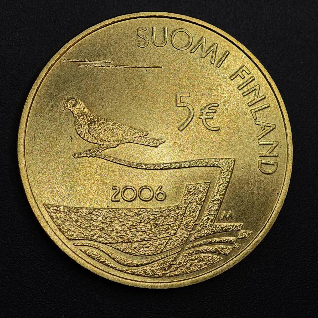 【淘币小摊】实时拍第八百零一拍   散币场   满百包邮可预留二周 每周一统一发货   芬兰2006年奥兰群岛非军事化150周年5欧元纪念币