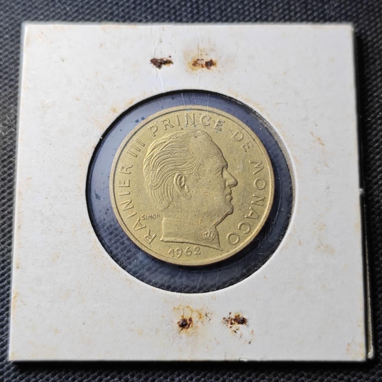 KK钱币收藏小铺  第374场  2月预留时间 周末发货  1962摩纳哥20分