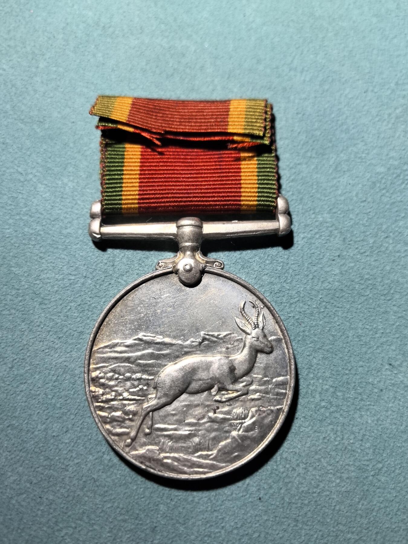 盛世勋华——号角文化勋章邮票专场拍卖第288期 英国二战非洲服役奖章 南非版 带边铭 银制