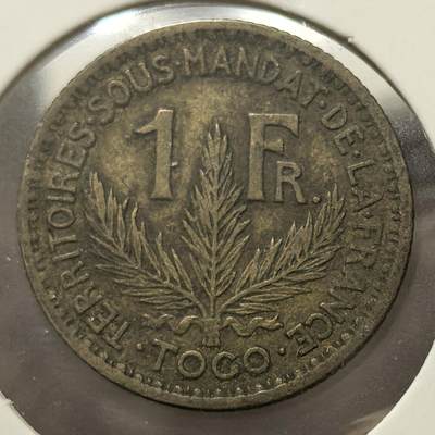 外国优质老铜币银币，周六九点倒数截拍，满百包邮，可寄存半年，喜欢朋友微信扫描二维码可直接参拍 - 法属多哥1924年1法郎