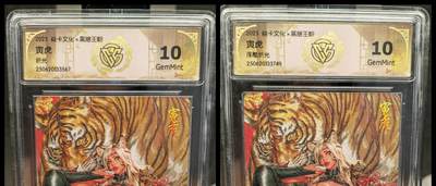 阳大大卡牌拍卖第83期（持续收拍品，周六晚上九点截拍，进群福利早知道） - 【折光+浮雕】焱卡文化 黑暗王朝 寅虎 折光+浮雕 2张567 