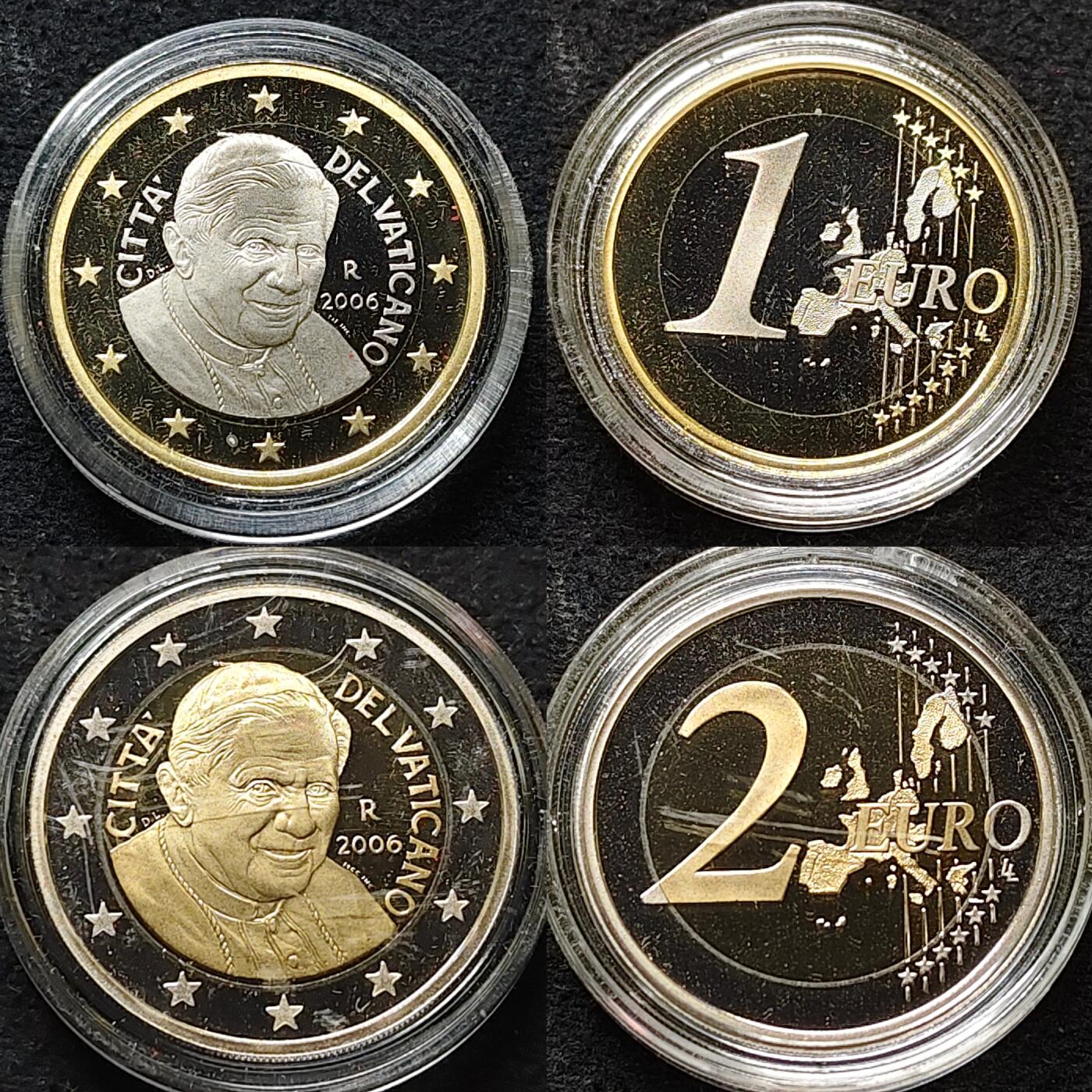 【全场包邮】纯粹捡漏拍479场（免费代拍第16场） 梵蒂冈2006年欧元官方精制套币-盒证全-含45克圣马太磨砂仿古超大纪念银章